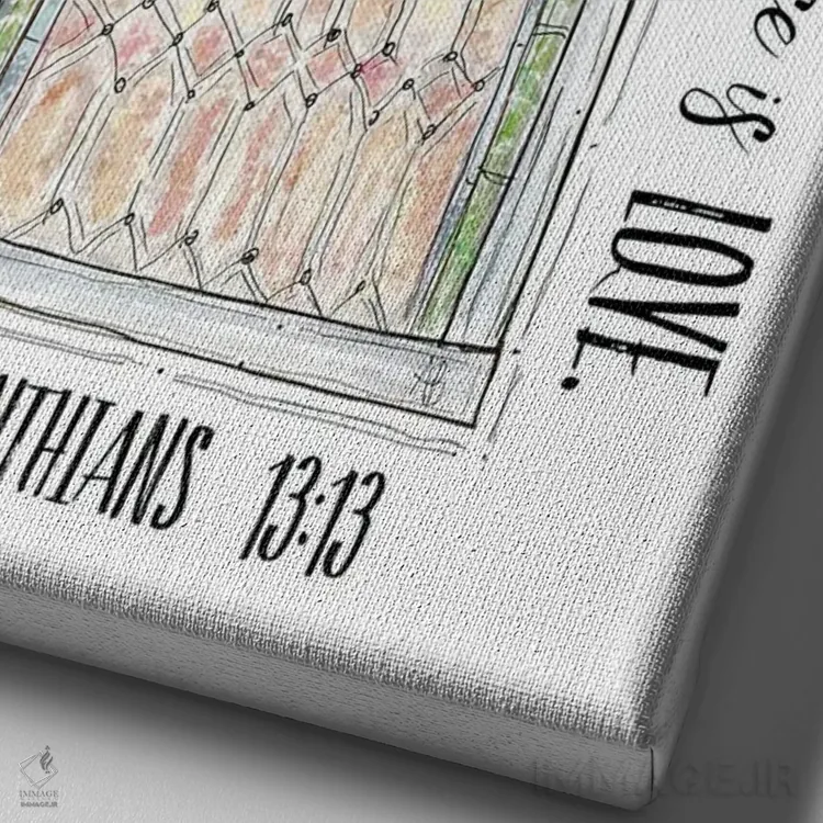 تابلو ایمان، امید و عشق اثر اشلی بردلی - نمای نزدیک بافت بوم