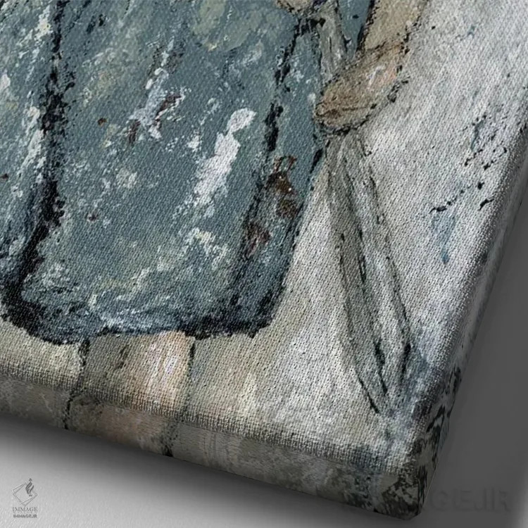 تابلو جنگجوی درون اثر اشلی بردلی - نمای نزدیک بافت بوم