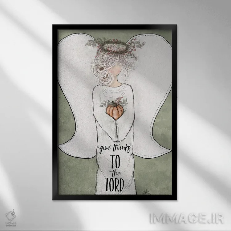 تابلو شکرگزاری کن اثر اشلی بردلی - نمای قابدار مشکی