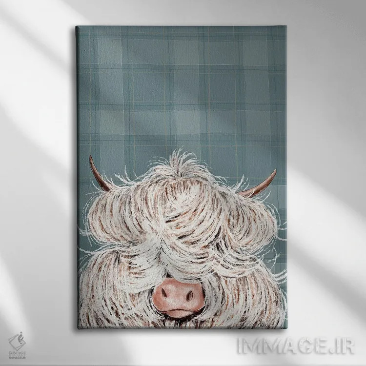 تابلو گاو پشمالو اثر اشلی بردلی - نمای روبهرو روی دیوار