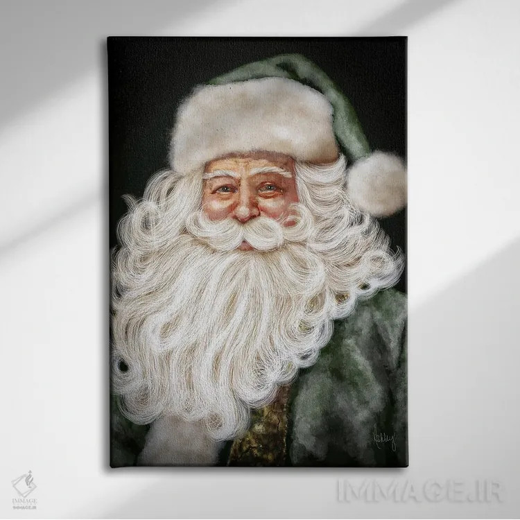 تابلو بابانوئل سبز اثر اشلی بردلی - نمای روبهرو روی دیوار