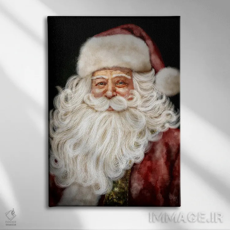 تابلو بابانوئل قرمز اثر اشلی بردلی - نمای روبهرو روی دیوار