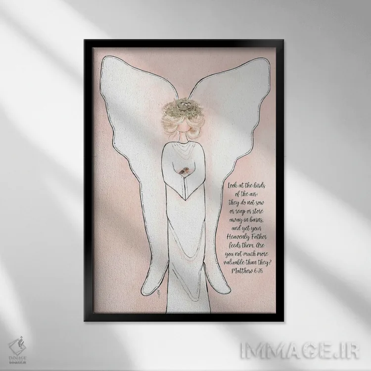 تابلو فرشتهٔ بهاری اثر اشلی بردلی - نمای قابدار مشکی