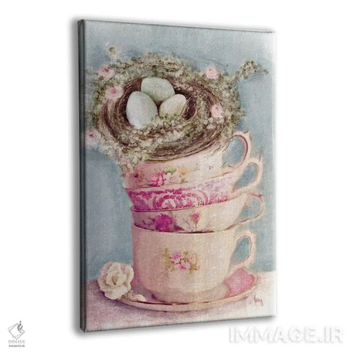 تابلو فنجانهای چای بهاری اثر اشلی بردلی - نمای پرسپکتیو محصول