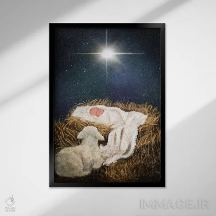 تابلو بیایید او را بپرستیم (سرود معنویتی) اثر اشلی بردلی - نمای قابدار مشکی