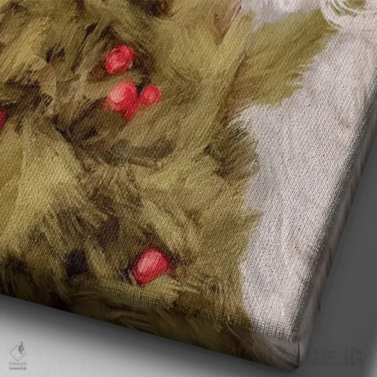 تابلو بابانوئل دنیای قدیم اثر اشلی بردلی - نمای نزدیک بافت بوم