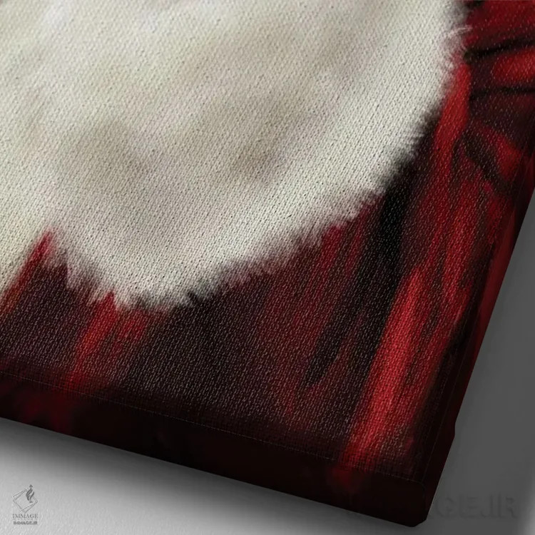 تابلو بابانوئل که ساکت میکند اثر اشلی بردلی - نمای نزدیک بافت بوم