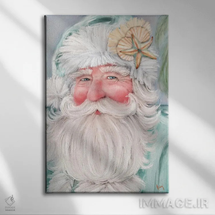 تابلو بابانوئل ساحلی اثر اشلی بردلی - نمای روبهرو روی دیوار