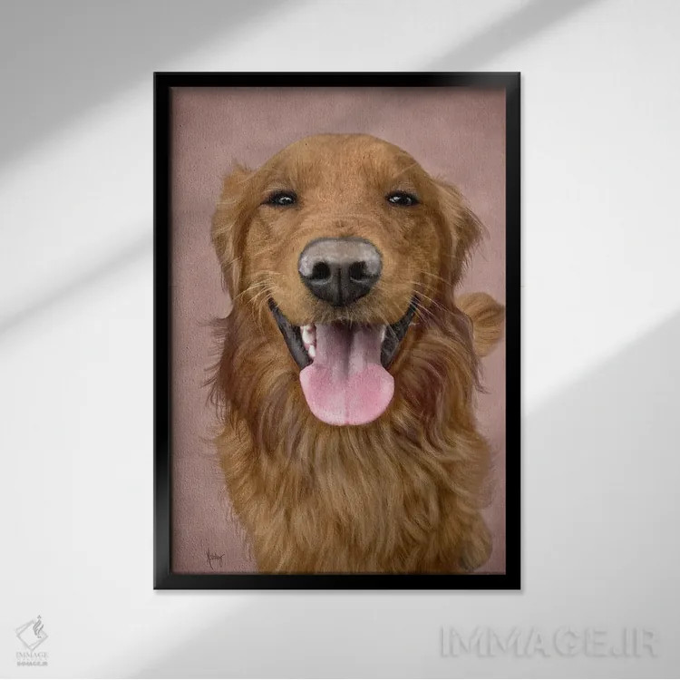 تابلو سگ به نام چارلی اثر اشلی بردلی - نمای قابدار مشکی