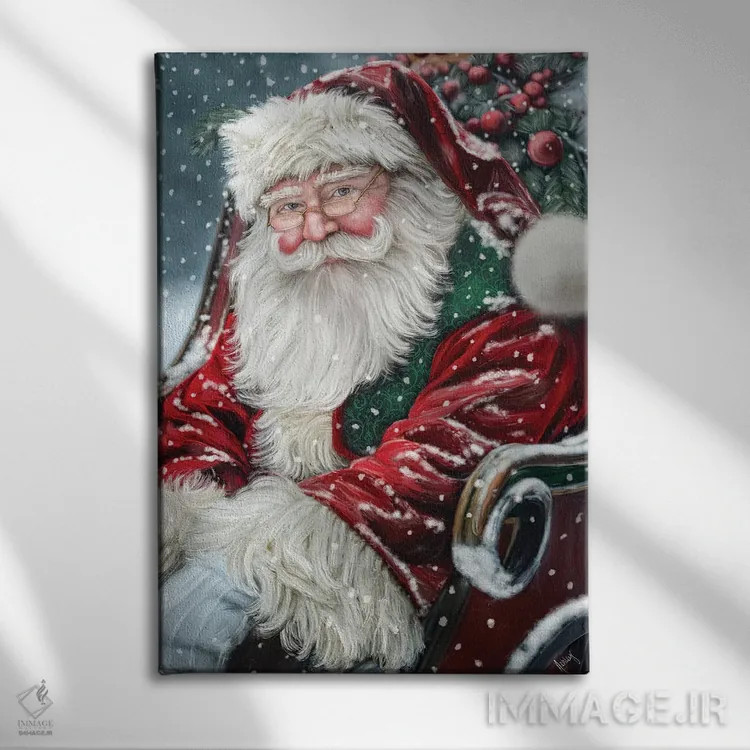 تابلو سورتمهٔ بابانوئل اثر اشلی بردلی - نمای روبهرو روی دیوار