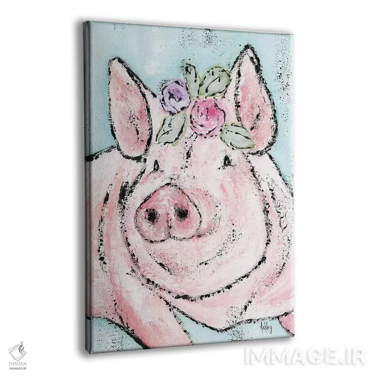 تابلو خوک صورتی اثر اشلی بردلی - نمای پرسپکتیو محصول