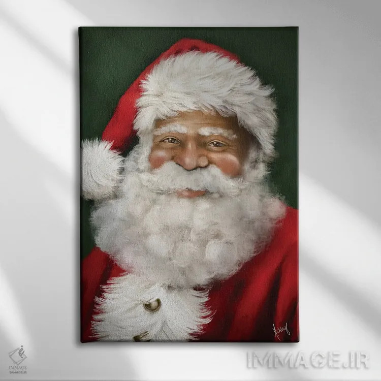 تابلو بابانوئل شاد II اثر اشلی بردلی - نمای روبهرو روی دیوار