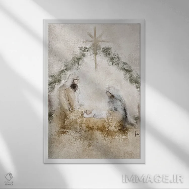 تابلو شب مقدس اثر اشلی بردلی - نمای قابدار سفید