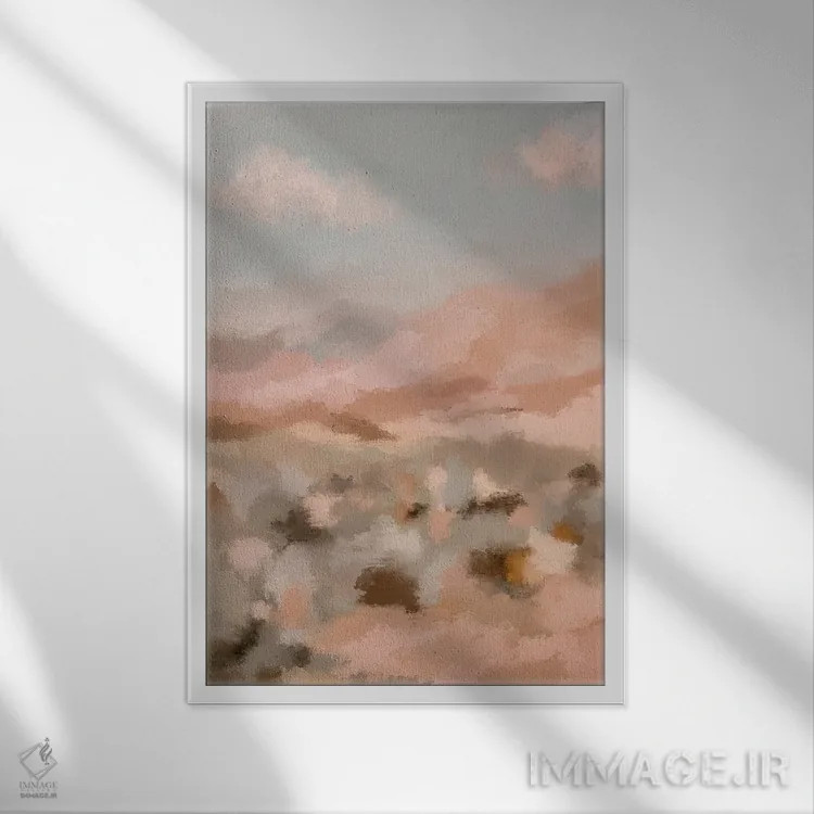 تابلو رویاهای بیابانی اثر اشلی بردلی - نمای قابدار سفید