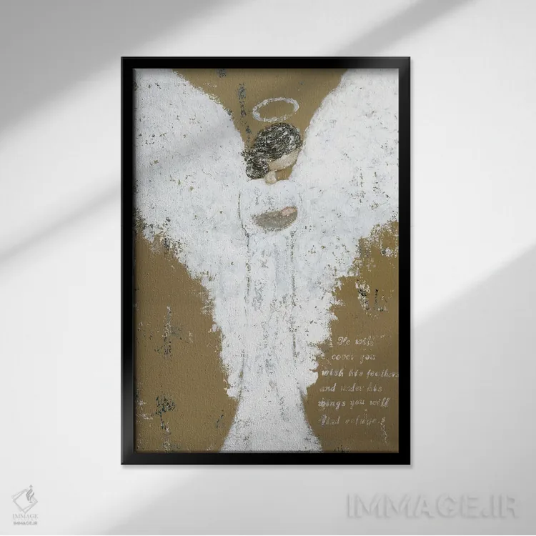 تابلو نوزاد آسمانی اثر اشلی بردلی - نمای قابدار مشکی