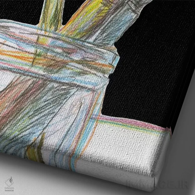 تابلو قلمموها اثر آلن سگال - نمای نزدیک بافت بوم