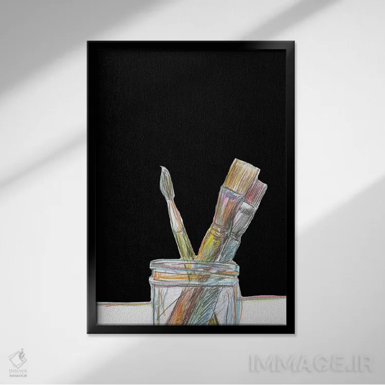 تابلو قلمموها اثر آلن سگال - نمای قابدار مشکی