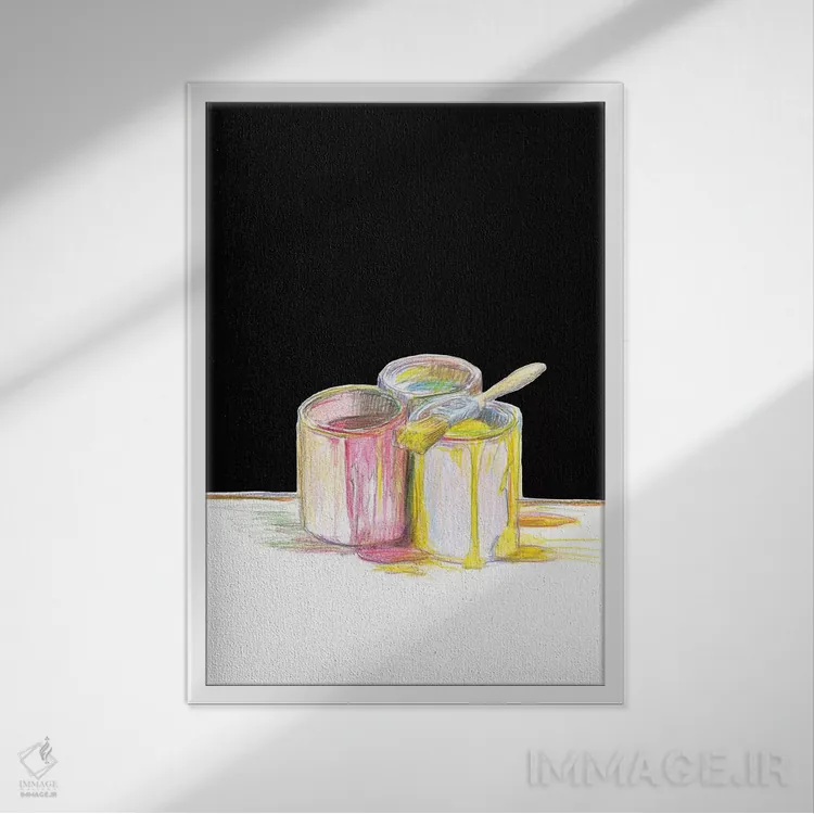 تابلو رنگ بیشتر اثر آلن سگال - نمای قابدار سفید