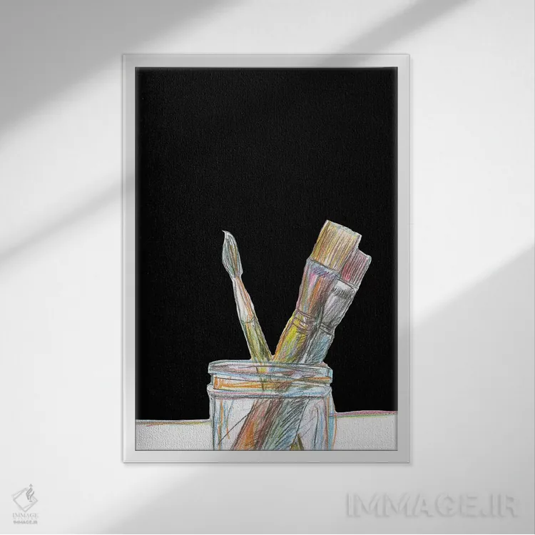 تابلو قلمموها اثر آلن سگال - نمای قابدار سفید