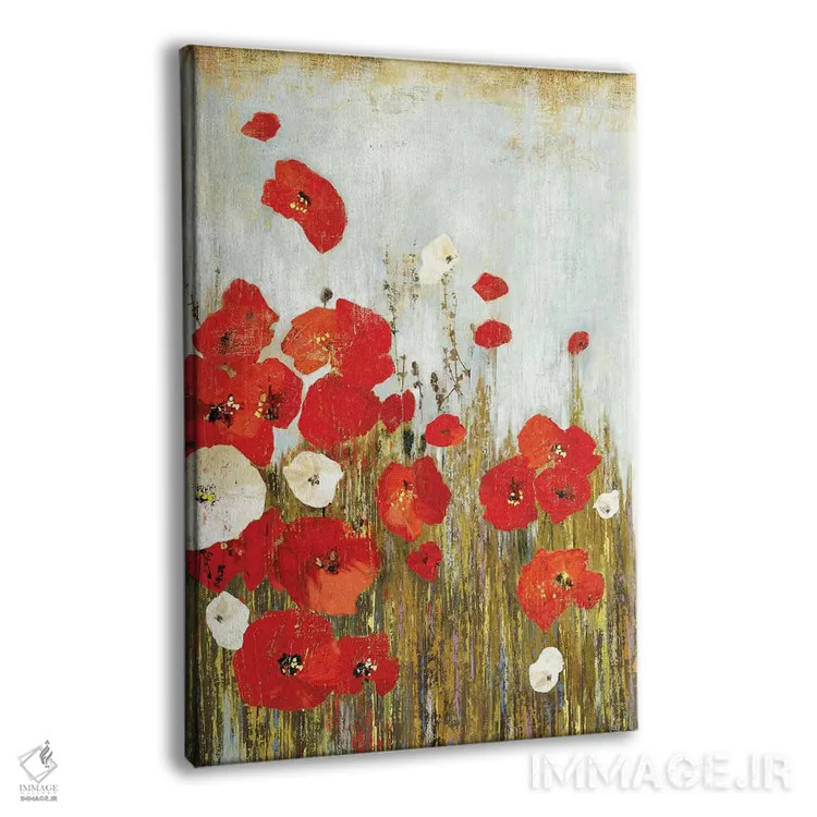 تابلو شقایقها در باد اثر آسیا جنسن - نمای پرسپکتیو محصول