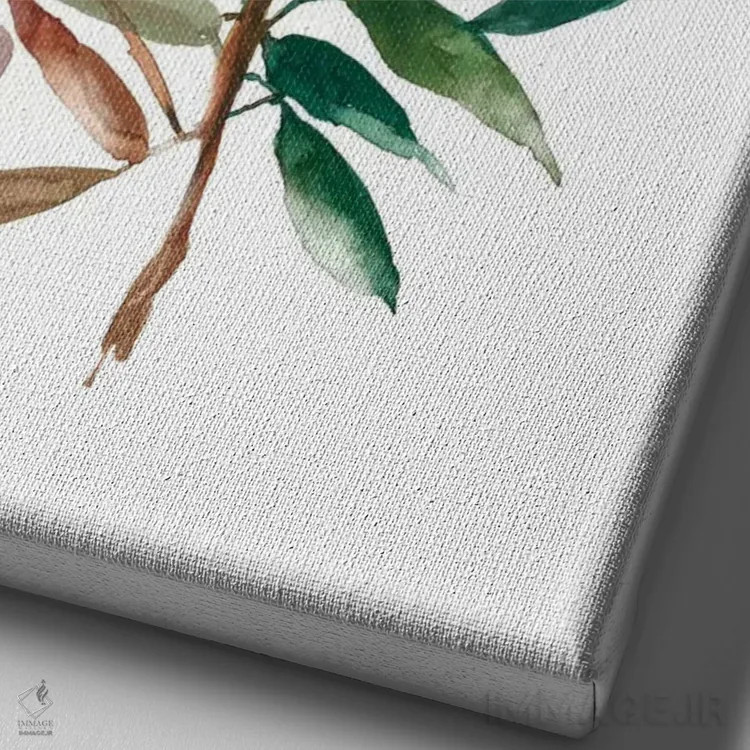 تابلو شاخه زیتون II اثر آسیا جنسن - نمای نزدیک بافت بوم