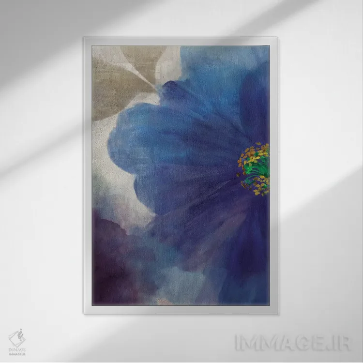 تابلو رویاهای نیلی II اثر آسیا جنسن - نمای قابدار سفید