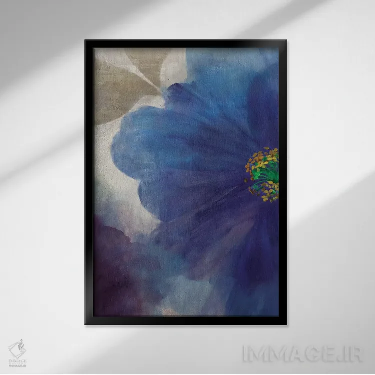 تابلو رویاهای نیلی II اثر آسیا جنسن - نمای قابدار مشکی