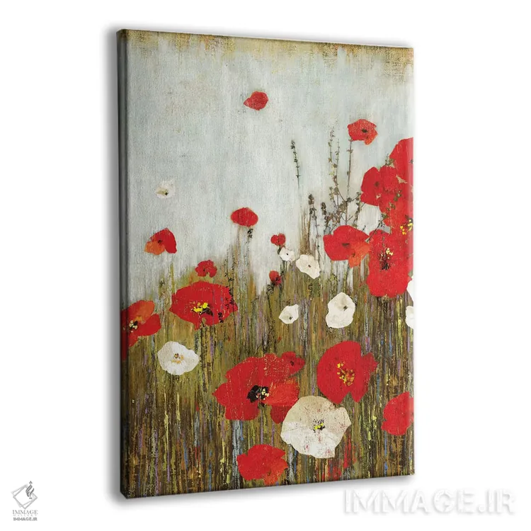 تابلو شقایقهای سرخ اثر آسیا جنسن - نمای پرسپکتیو محصول