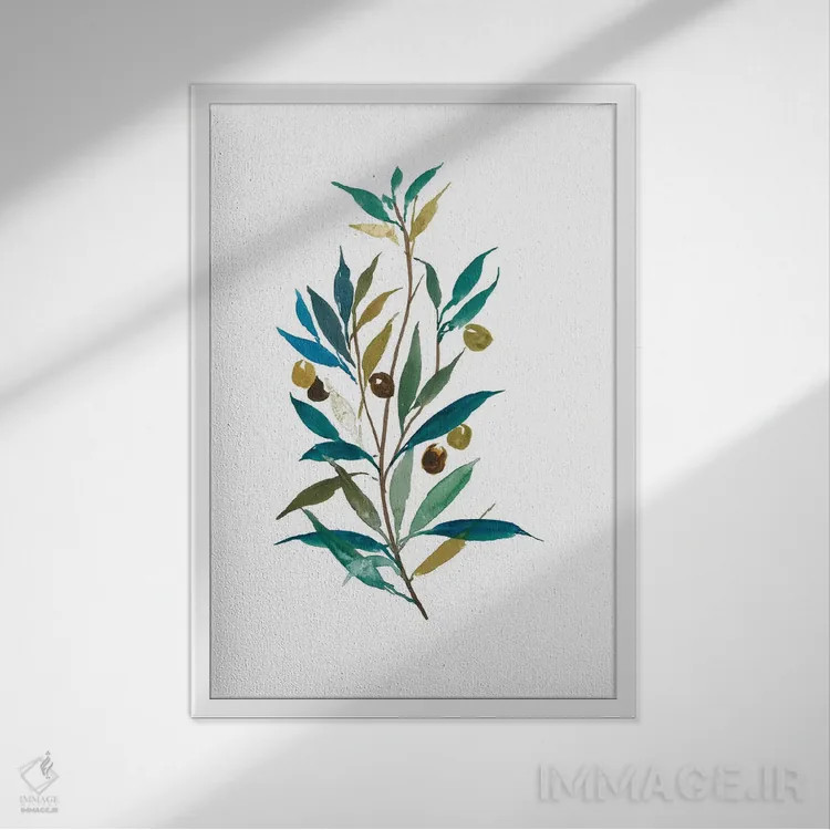 تابلو زیتون II اثر آسیا جنسن - نمای قابدار سفید