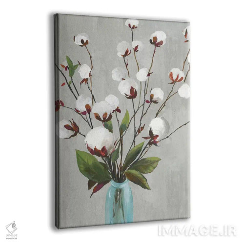 تابلو گلهای پنبهای II اثر آسیا جنسن - نمای پرسپکتیو محصول