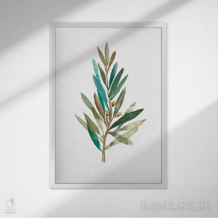 تابلو زیتون III اثر آسیا جنسن - نمای قابدار سفید