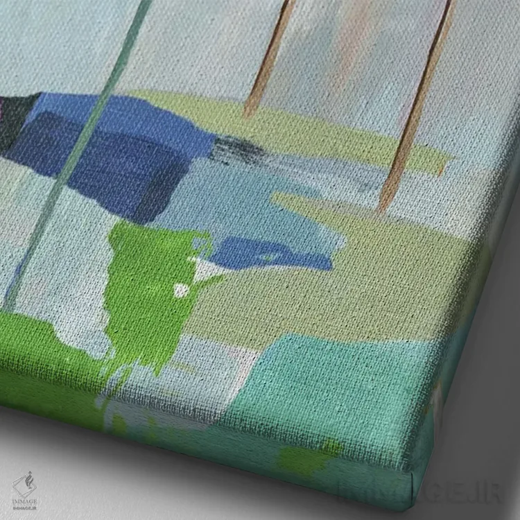 تابلو تابستان استوایی اثر آسیا جنسن - نمای نزدیک بافت بوم