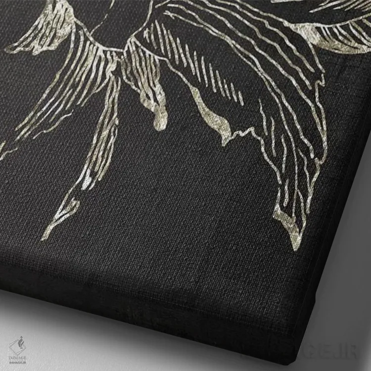 تابلو افسانه گل طلایی I اثر آسیا جنسن - نمای نزدیک بافت بوم