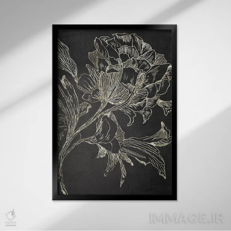 تابلو افسانه گل طلایی I اثر آسیا جنسن - نمای قابدار مشکی