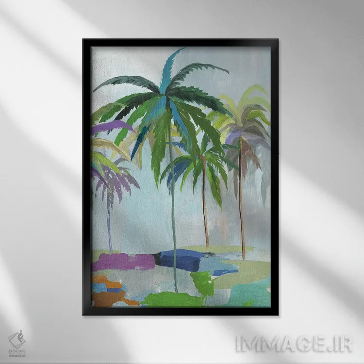 تابلو تابستان استوایی اثر آسیا جنسن - نمای قابدار مشکی