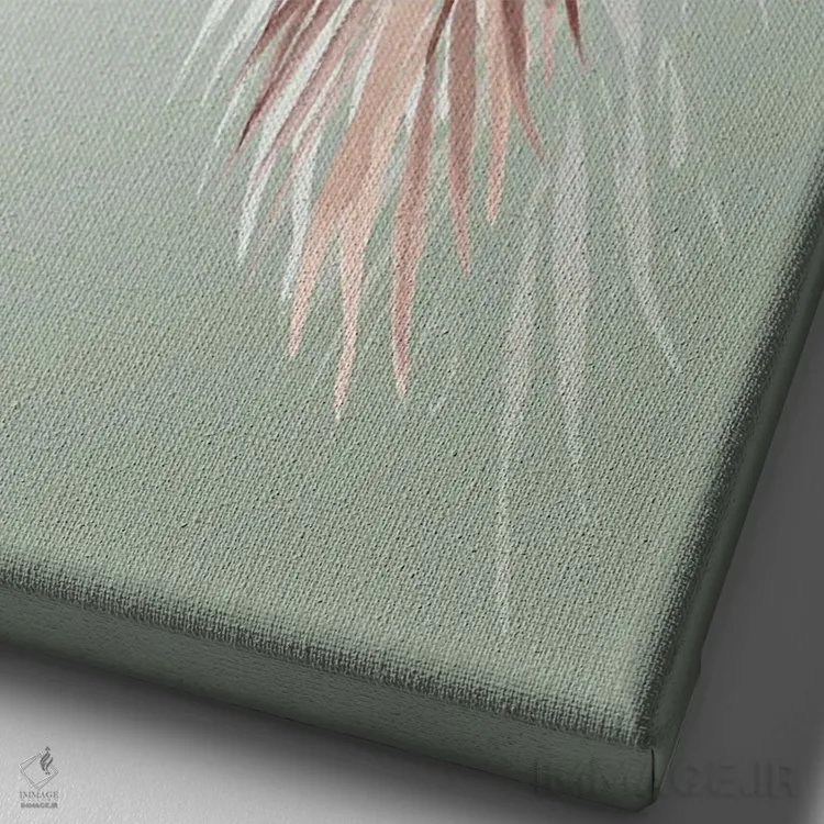 تابلو علفها و نخلها II اثر آسیا جنسن - نمای نزدیک بافت بوم