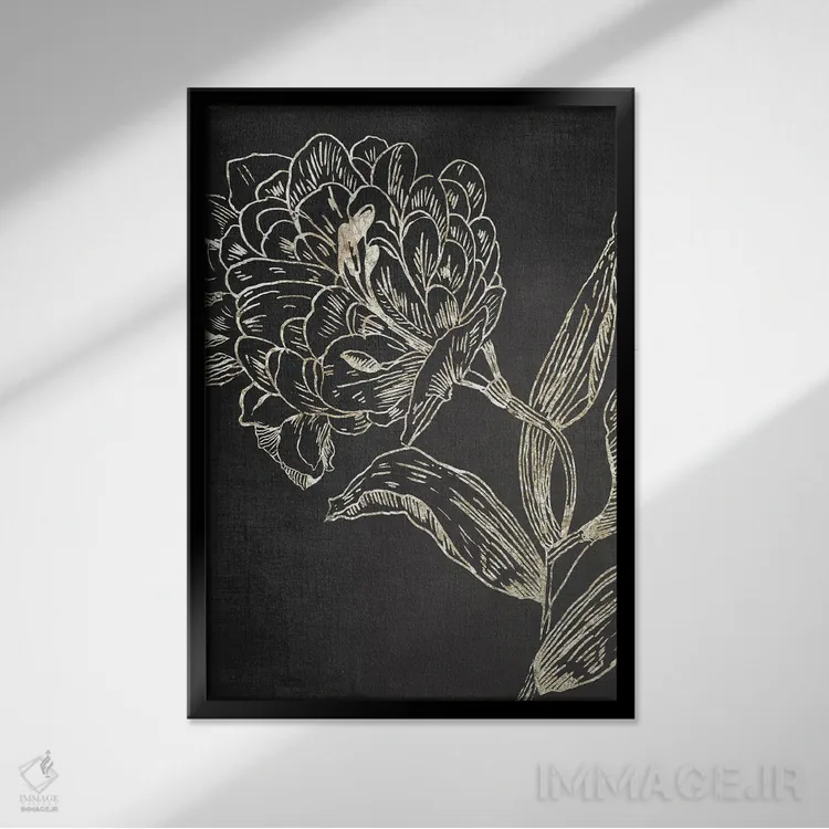 تابلو افسانه گل طلایی II اثر آسیا جنسن - نمای قابدار مشکی