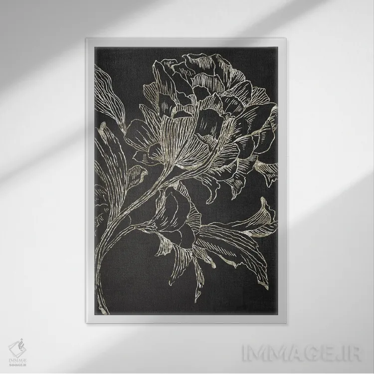 تابلو افسانه گل طلایی I اثر آسیا جنسن - نمای قابدار سفید