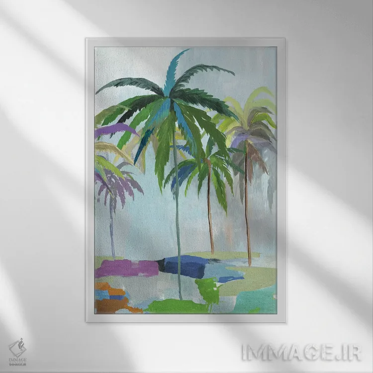 تابلو تابستان استوایی اثر آسیا جنسن - نمای قابدار سفید