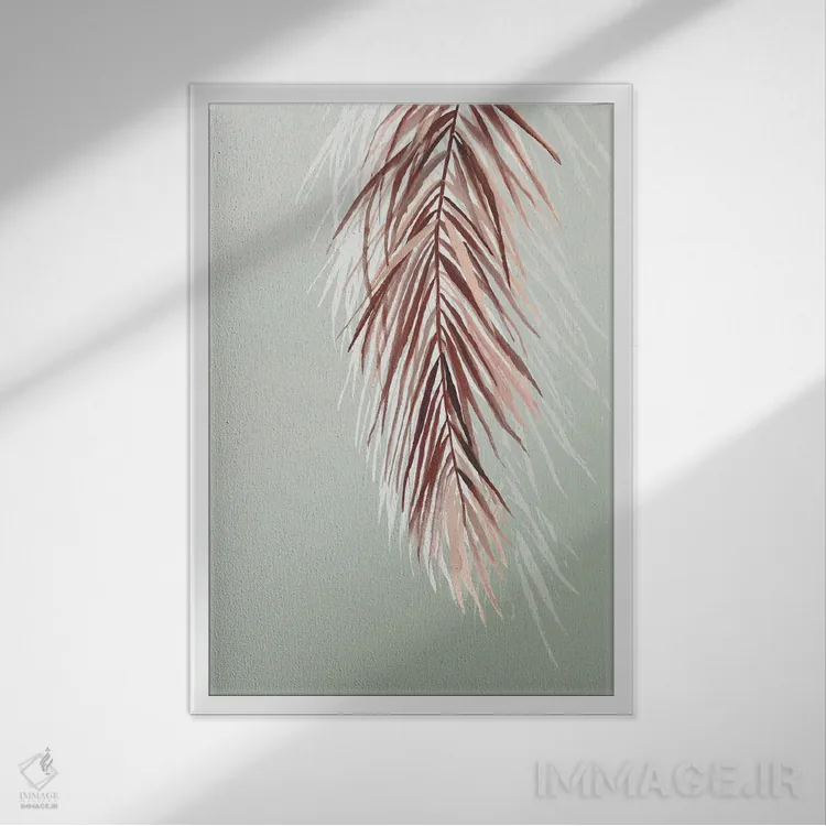 تابلو علفها و نخلها II اثر آسیا جنسن - نمای قابدار سفید