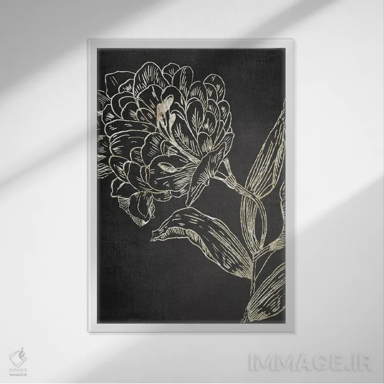 تابلو افسانه گل طلایی II اثر آسیا جنسن - نمای قابدار سفید