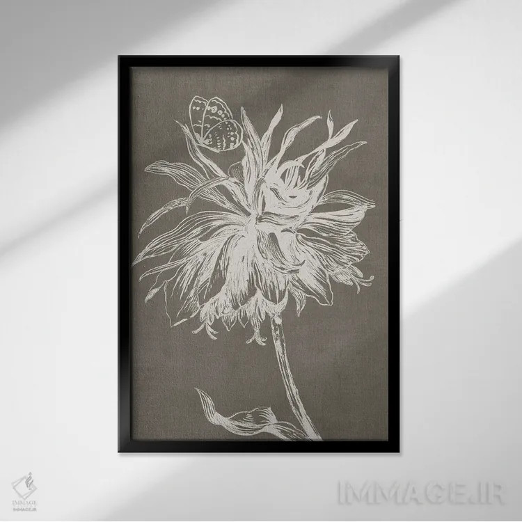 تابلو تمبر گیاهی II اثر آسیا جنسن - نمای قابدار مشکی