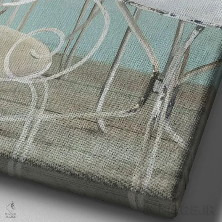 تابلو باغ سفید I اثر آسیا جنسن - نمای نزدیک بافت بوم