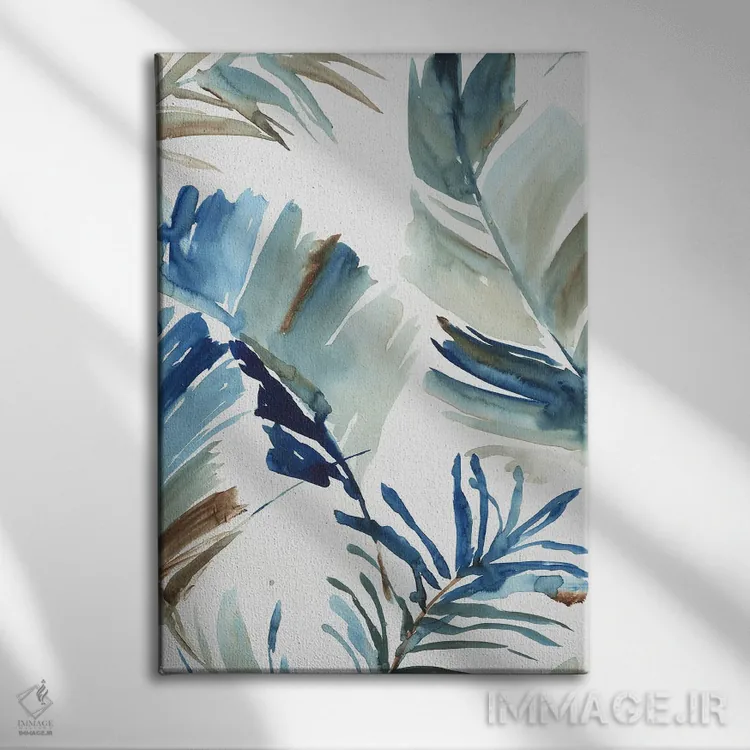 تابلو گرمای استوایی آبی II اثر آسیا جنسن - نمای روبهرو روی دیوار