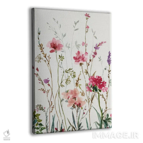 تابلو گلهای وحشی صورتی I اثر آسیا جنسن - نمای پرسپکتیو محصول