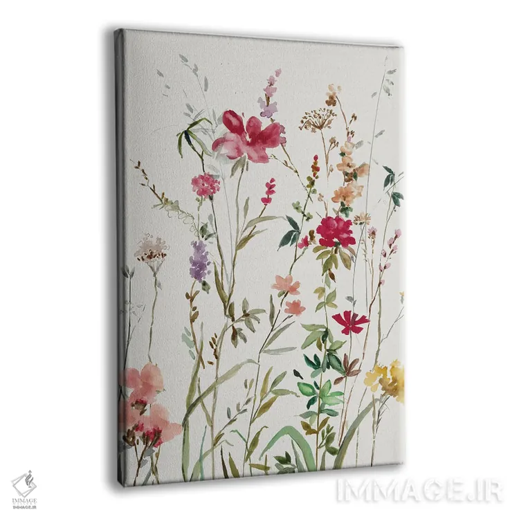 تابلو گلهای وحشی صورتی II اثر آسیا جنسن - نمای پرسپکتیو محصول