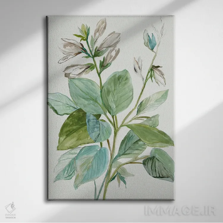 تابلو برگهای سرسبز II اثر آسیا جنسن - نمای روبهرو روی دیوار