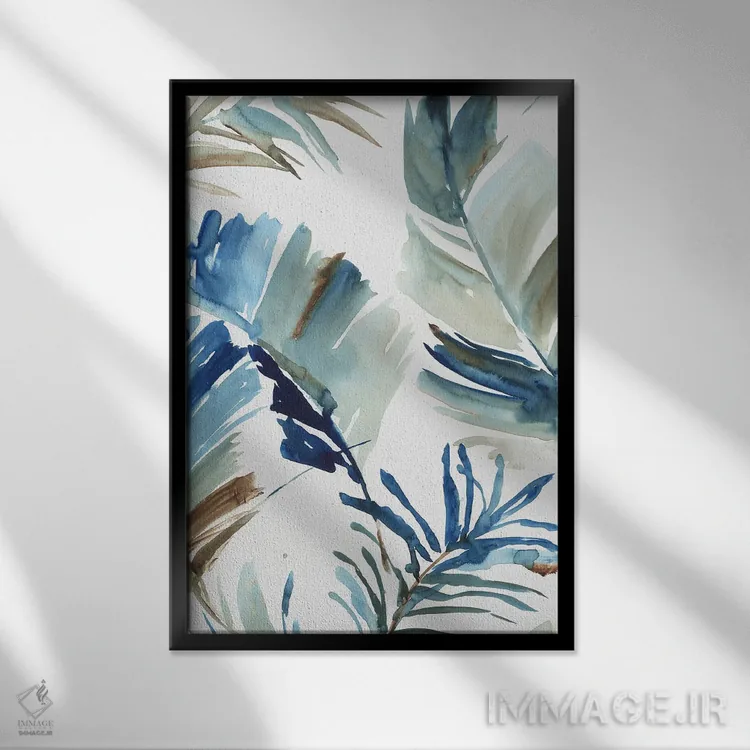 تابلو گرمای استوایی آبی II اثر آسیا جنسن - نمای قابدار مشکی