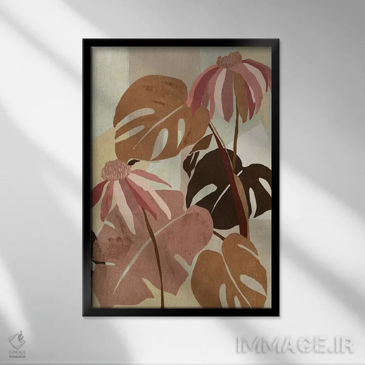 تابلو استوایی داغ I اثر آسیا جنسن - نمای قابدار مشکی