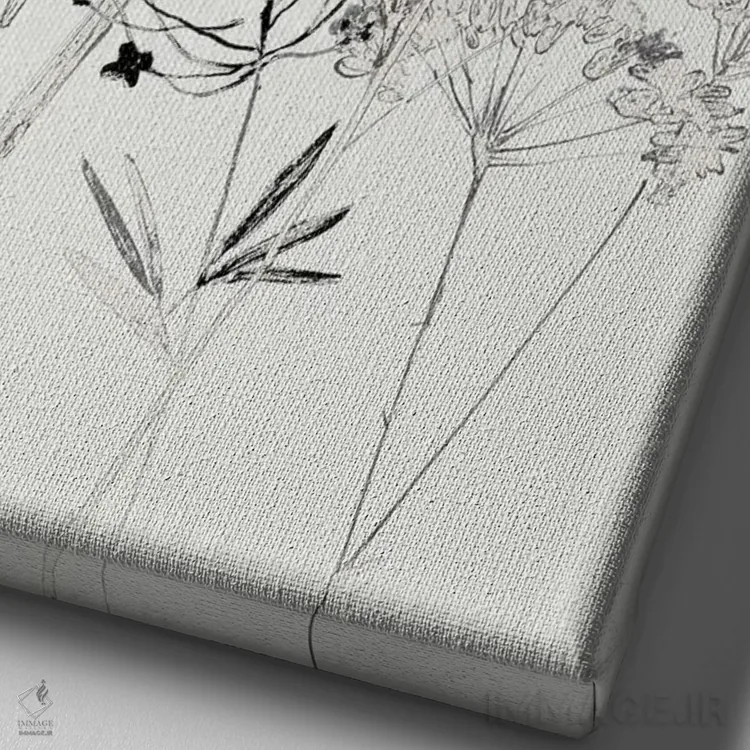 تابلو ظریف سفید II اثر آسیا جنسن - نمای نزدیک بافت بوم